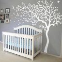 Huge Tree Wall Decals Removable Nursery Mural Sticker White Tree Wall Decal