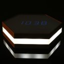 3 in 1 Mirror Glass Alarm Clock Digital Wall Clock LED Night Lights Thermometer