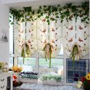 Pastoral Tulle Window Roman Curtain Embroidered Sheer For Kitchen Living Room