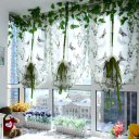 Pastoral Tulle Window Roman Curtain Embroidered Sheer For Kitchen Living Room