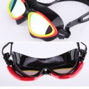 Coating Swimming Goggles Large Frame Anti Fog Goggles  Black+White