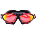 Coating Swimming Goggles Large Frame Anti Fog Goggles  Black+White