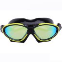 Coating Swimming Goggles Large Frame Anti Fog Goggles  Black+White