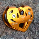 Outdoor Rock Climbing Pulley Dual Line Pulley  Orange