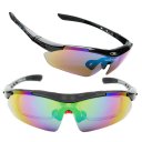 Riding Cycling Glasses Shortsightedness Sport Glasses 5 Pairs of Lenses Black