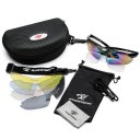 Riding Cycling Glasses Shortsightedness Sport Glasses 5 Pairs of Lenses Black