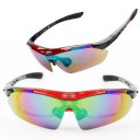 Riding Cycling Glasses Shortsightedness Sport Glasses 5 Pairs of Lenses Black