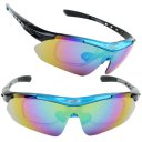 Riding Cycling Glasses Shortsightedness Sport Glasses 5 Pairs of Lenses Black