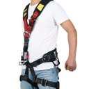 Outdoor Rock Climbing Harness High Altitude Working Safe Belt Whole Body Belt  Black