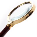 TJZ Magnifying Glass Hand-held Metal Frame Wooden Handle Red