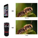 4 in 1 Phone Camera Lens Kit Fish Eye Lens/Wide Angle Lens /Macro Lens/Telephoto Lens Black