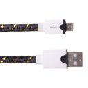 Android Phones Data Cable Nylon Woven Cable Golden Edge Micro USB Port 3m Black