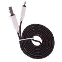 Android Phones Data Cable Nylon Woven Cable Golden Edge Micro USB Port 3m Black