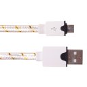 Android Phones Data Cable Nylon Woven Cable Golden Edge Micro USB Port 3m Black