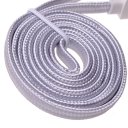 Android Phones Data Cable OTG Function 2 in 1 Flat Nylon Woven Data Cable 1m Silver