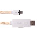 Android Phones Data Cable OTG Function 2 in 1 Flat Nylon Woven Data Cable 1m Silver