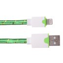 IOS iPhone Data Cable Nylon Woven Cable Golden Edge For iPhone5/6/6S 3m Green