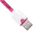 IOS iPhone Data Cable Nylon Woven Cable Golden Edge For iPhone5/6/6S 2m Rose Red