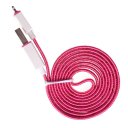 IOS iPhone Data Cable Nylon Woven Cable Golden Edge For iPhone5/6/6S 2m Rose Red