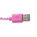 Android Phones Data Cable Nylon Woven Cable Micro USB Port 2m Pink