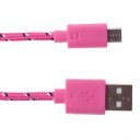 Android Phones Data Cable Nylon Woven Cable Micro USB Port 2m Pink