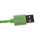 Android Phones Data Cable Nylon Woven Cable Micro USB Port 3m Green