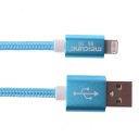 iPhone5/6/6s Data Cable 8Pin Woven Aluminum Alloy Data Cable 2A 1m Blue