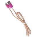 Android Phone 3 Colors Woven Aluminum Alloy Data Cable 2A 1m Red