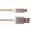 Android Phone Artificial Leather Stitching Data Cable 2A 1m Camel