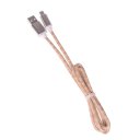 Android Phone Artificial Leather Stitching Data Cable 2A 1m Camel