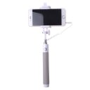 Wired Foldable Selfie Stick Self Portrait Monopod Gray