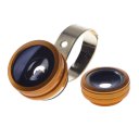 2 in 1 Phone Camera Lenses Fish Eye+0.67X Super Wide Angle Lens Golden