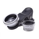 2 in 1 Phone Camera Lenses Fish Eye+0.65X Super Wide Angle Lens Golden