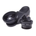 2 in 1 Phone Camera Lenses Fish Eye+0.65X Super Wide Angle Lens Golden