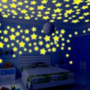 Noctilucence Stars Sticker Fluorescent Green Decals for Kids Room 3CM  Stars Pattern 100 pcs/pack