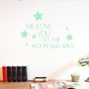 Noctilucence Stars and English Words Sticker Fluorescent Green Decals for Kids Room  Green