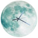 Creative Noctilucence Moon Wall Clock DIY Luminous Hang Clock Home Decor  Green