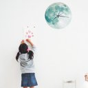 Creative Noctilucence Moon Wall Clock DIY Luminous Hang Clock Home Decor  Green