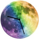 Creative Noctilucence Moon Wall Clock DIY Luminous Hang Clock Home Decor  Green