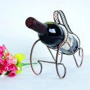 Creative Home Decoration Vintage Trolley Pattern Wine Rack Bronze