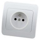 16A Wall-Mount Socket Panel 16A2P+E Single Outlet French Standard  White