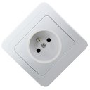 16A Wall-Mount Socket Panel 16A2P+E Single Outlet French Standard  White