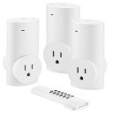 Single Remote Control Three Sockets Wireless Switch Socket Europe Standard White