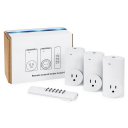 Single Remote Control Three Sockets Wireless Switch Socket Europe Standard White