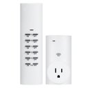 Single Remote Control Three Sockets Wireless Switch Socket America Standard White