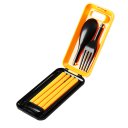 Portable Travel Training Chopsticks, Fork, Spoon 3-in-1 Set With Case Blue