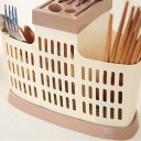 Kitchen Racks Knife Utensil Dish Knife Block Chopsticks Cage 3 Grid Kitchen Racks Beige