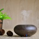 Ultrasonic Aroma Essential Oil Diffuser Humidifier British Anstralian Standard Plug Dark Wooden-grain