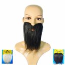 Holloween Prop Dress Up Prop Fake Beard With Moustache COS Tool Black