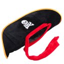 Halloween Prop Costume Pirate Captain Hat with Red Ribbon